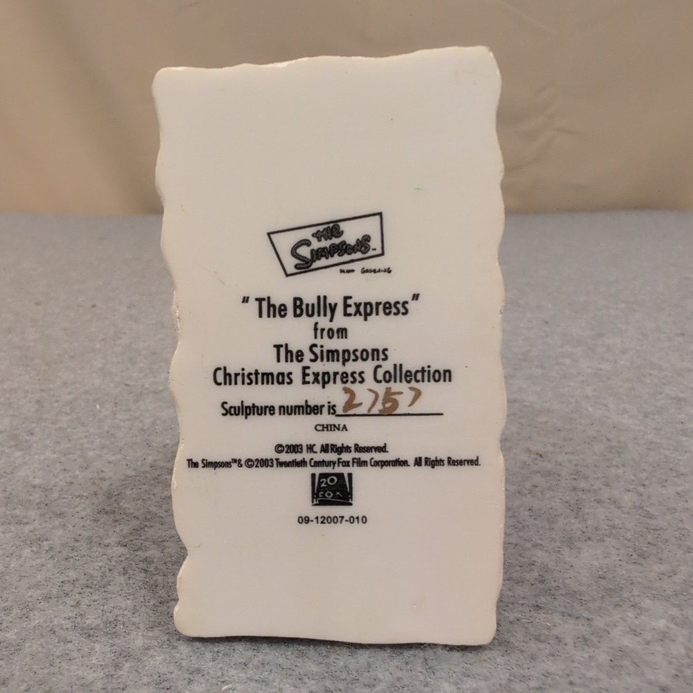 The Simpsons Bully Express Christmas Train Sculpture 2003 Hamilton Collection - Picture 5 of 5